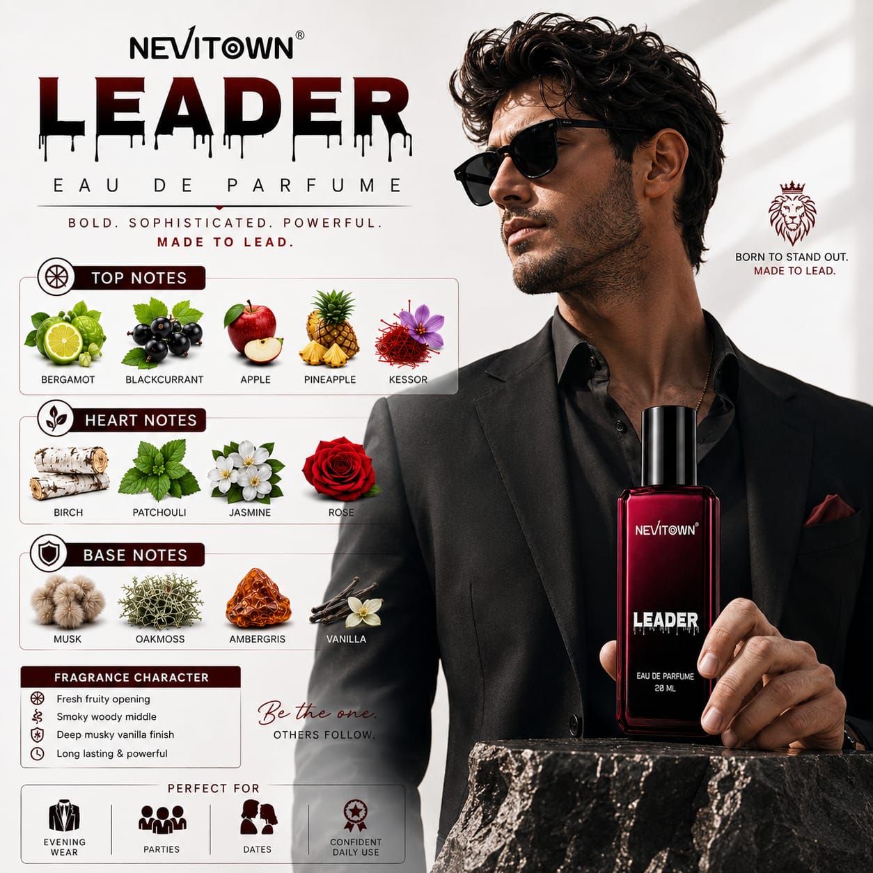NEVITOWN LEADER Parfum for Men | Long Lasting Luxury Perfume | Premium Eau De Parfum
